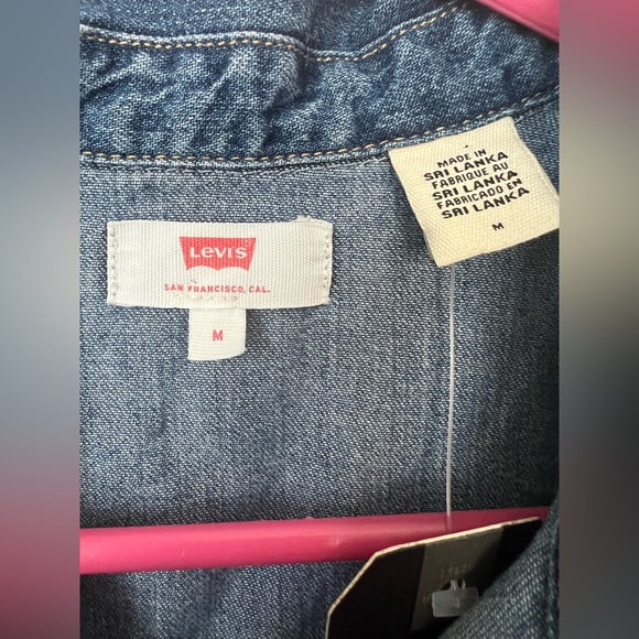 Levi’s Sleeveless Denim Shirt Dress NWT size medium - Picture 3 of 7